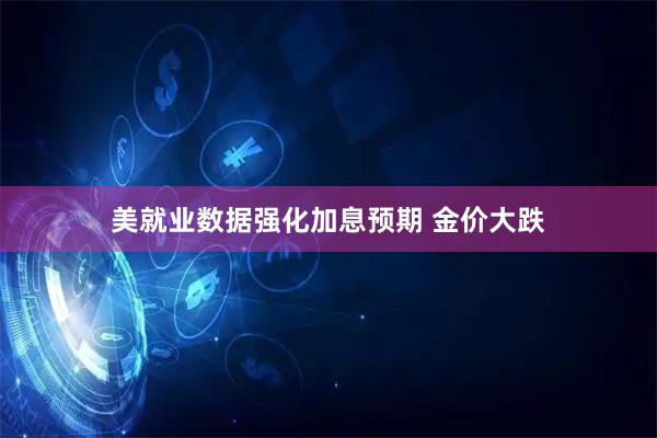 美就业数据强化加息预期 金价大跌